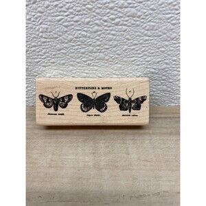 Stampers Anonymous Butterflies & Moth Wood Mounted Rubber Stamp